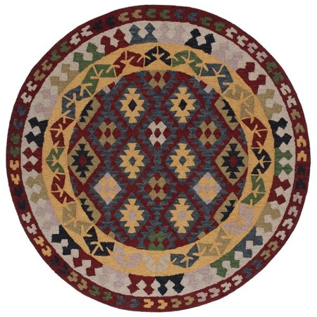 Safavieh 7 x 7 ft. Aspen Hand Tufted Round Area Rug; Red & Yellow APN404Q-7R